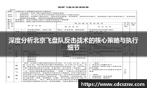 深度分析北京飞盘队反击战术的核心策略与执行细节